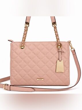 Aldo Quilted Shoulder Bag Crossbody – Blush Pink Gold Chain